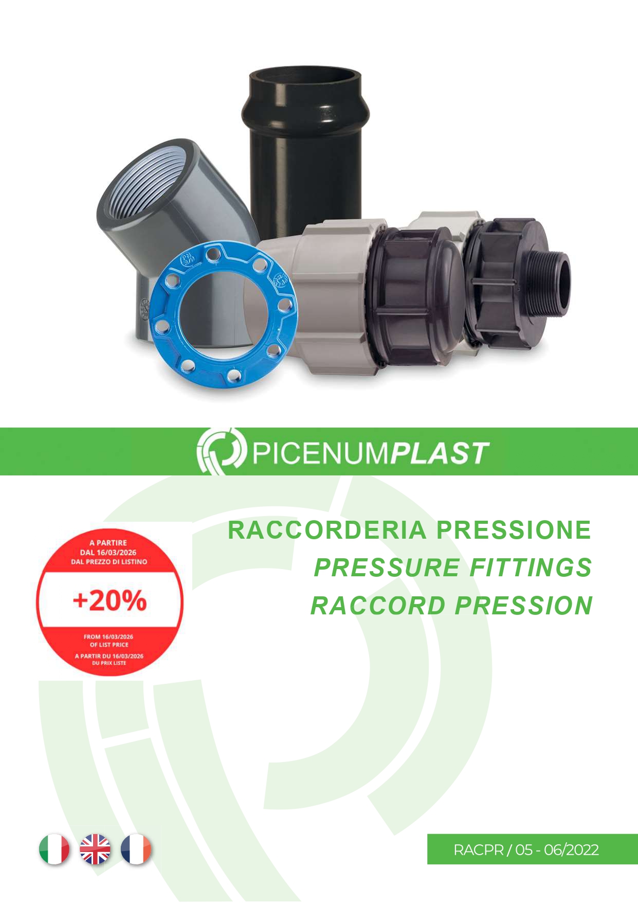 LISTINO RACCORDI PRESSIONE - 2022